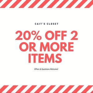 20% off when you bundle 2 or more items! 🛍